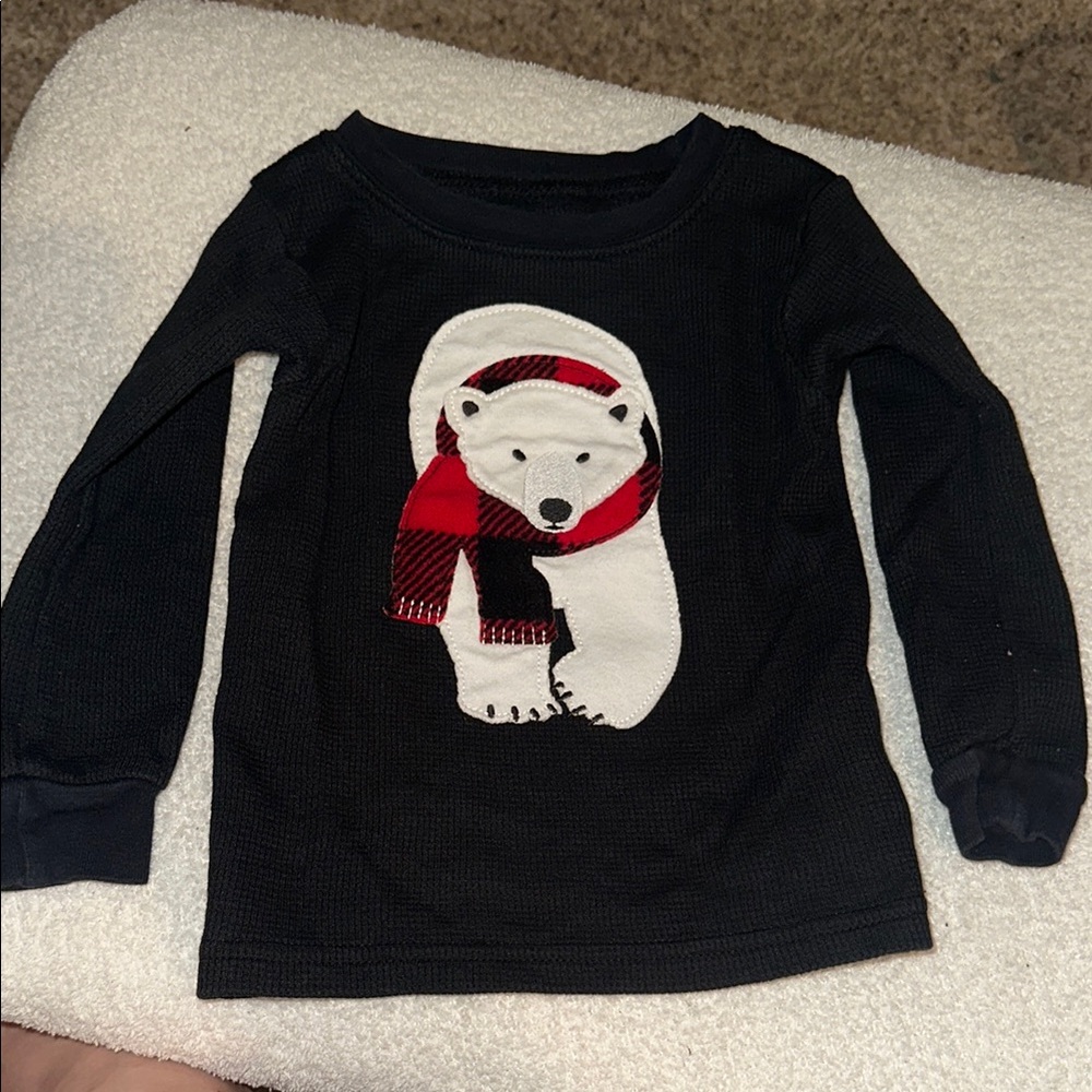 Carter's Black and Red Long Sleeve Tee with Animal Design